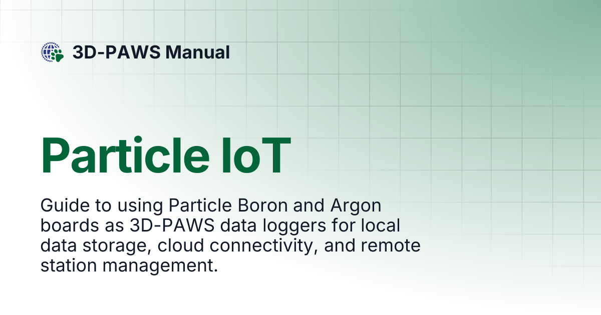 Particle IoT | 3D-PAWS Manual