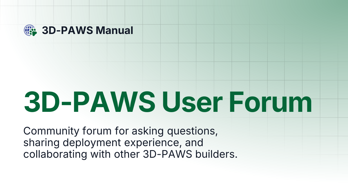 3D-PAWS User Forum | 3D-PAWS Manual